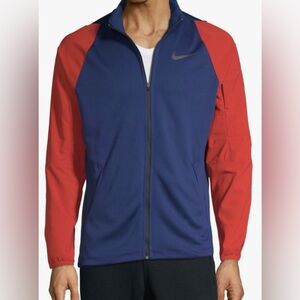 Nike Full Zip Training Performance Jacket Blue Red Men’s Medium NWT